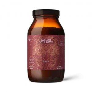 Radiant vegan collagen by Ancient and Brave in a brown glass jar