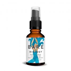 Upright bottle of Beam and Balance vitamin D spray by Bare Biology